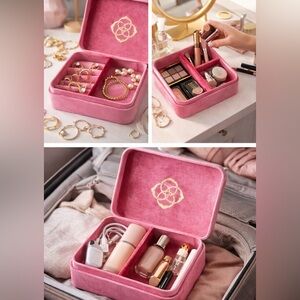 Kendra Scott Pink Velvet Cosmetic Case